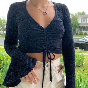 Navy blue sparkly top